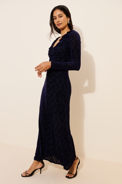 Velvet Ruched Maxi Dress | Nuuly