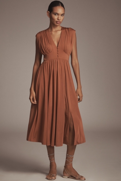 V-Neck A-Line Midi Dress | Nuuly
