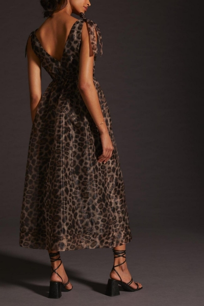 open lace back dress Gamine Pintuck Silk Organza Dress in Onyx 3