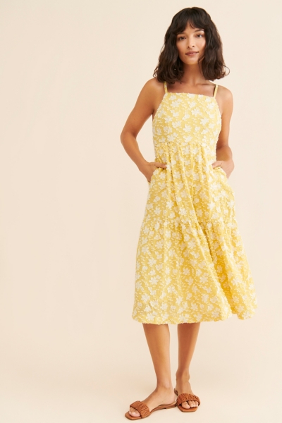 patchwork midi dress Ivory Patchwork Print Midi Dress - All Dresses