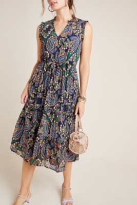 tanzine embroidered midi dress