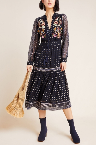 Cassidy Embroidered Midi Dress | Nuuly
