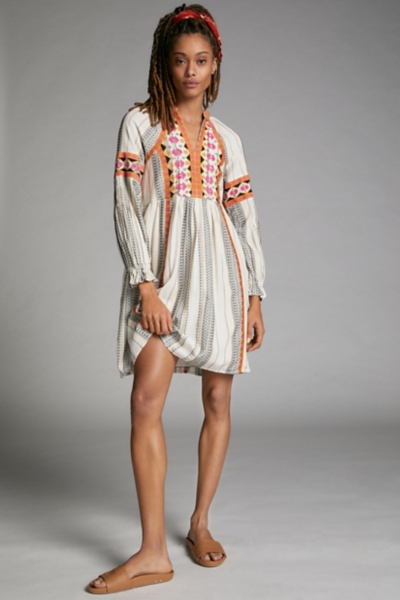 Lottie Embroidered Mini Dress | Nuuly