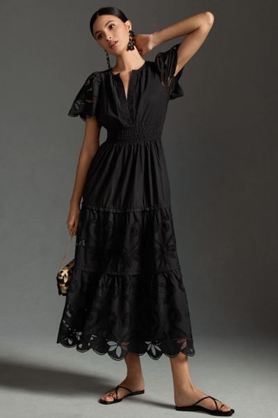 white christmas dresses Cameo Black Cut Work Dress main image 1