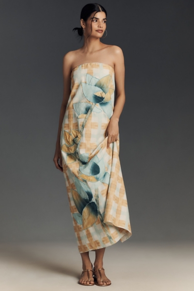 strapless dress cotton Ramy Brook Henrietta Cotton Embroidered Strapless Coverup Dress in Black main image 0