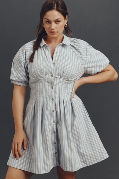 Puff-Sleeve Mini Shirt Dress | Nuuly