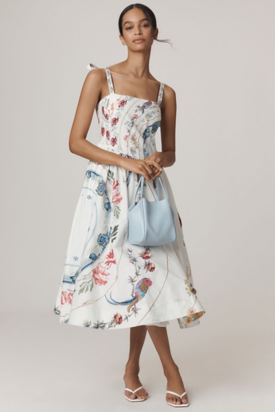Tie-Strap Printed Midi Dress | Nuuly