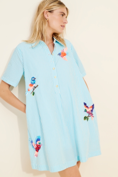 The Pollie Short-Sleeve Swing Tunic Mini Dress: Em | Nuuly