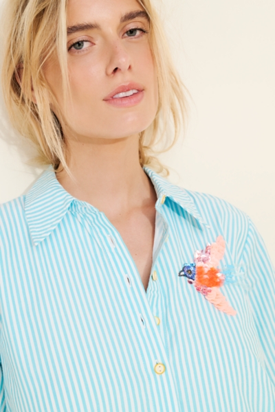 the pollie short sleeve swing tunic mini dress embroidered edition L main image 0