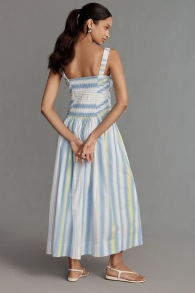 sachin and babi light blue dress Cassidy Striped Drop Waist Maxi Dress - Navy/combo main image 1