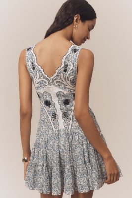 V-Neck Floral Drop Waist Dress