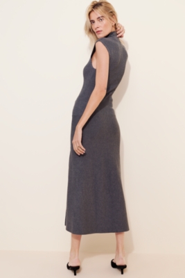 Cap Sleeve Mock-Neck Slim Knit Midi Dress | Nuuly