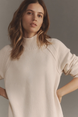 Long-Sleeve Turtleneck Tulle Twofer Mini Dress