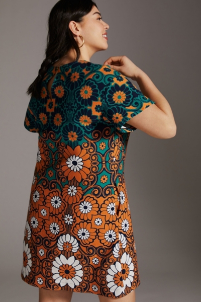 knee length dresses for ladies Maeve Sleeveless Beaded Shift Mini Dress – katie + hubbell main image 0