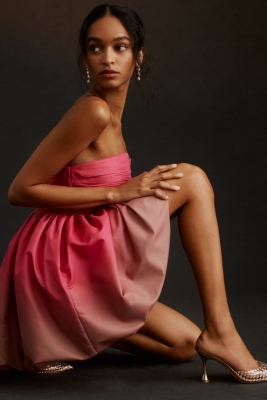 Strapless Ombre Mini Dress