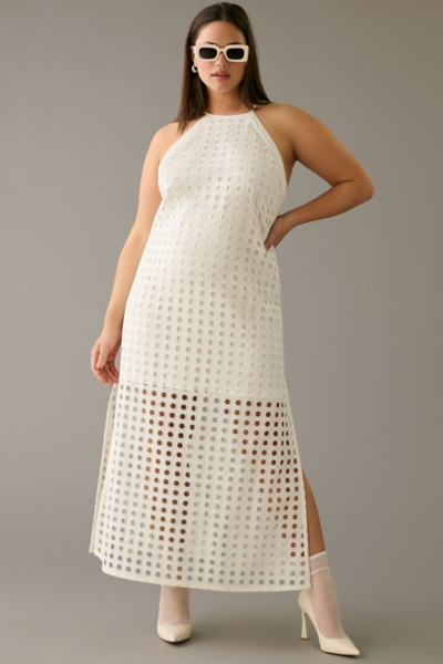 vineet bahl eyelet halter dress Halter Lace Dress