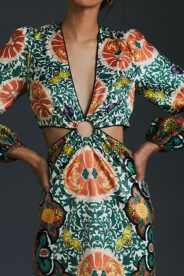 Floral Cut-Out Mini Dress