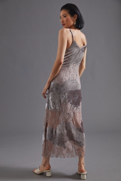 Velvet Lace Slip Midi Dress | Nuuly