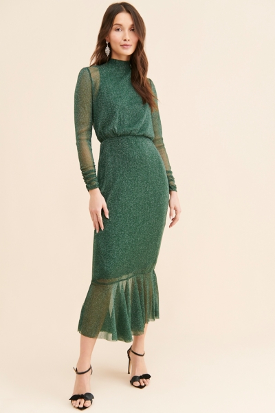 Shimmer Flounce Hem Dress | Nuuly