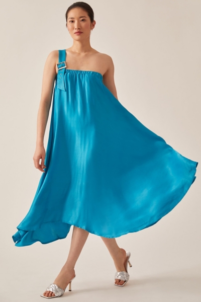 One-Shoulder Vibrant Midi Dress | Nuuly