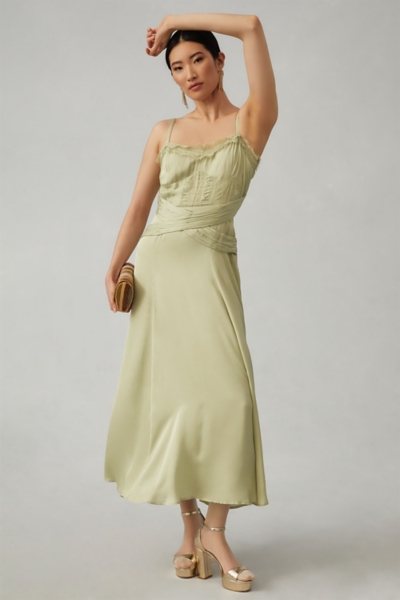 A-Line Lace-Trimmed Midi Dress | Nuuly