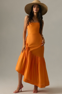 Strapless asymmetrical clearance dress