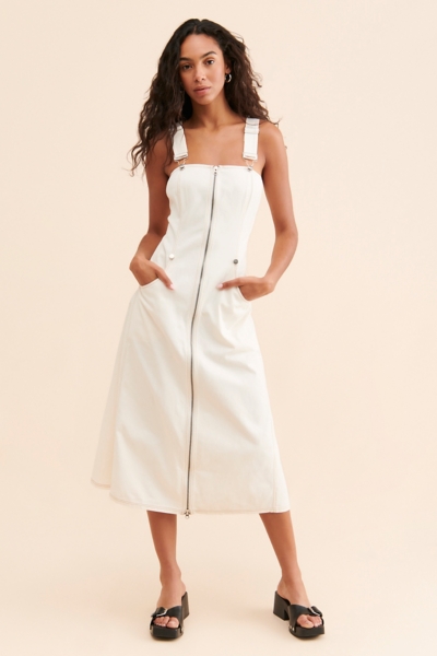 knee length dresses for ladies Classic Denim Overall Dress | Designer Fit main image 1