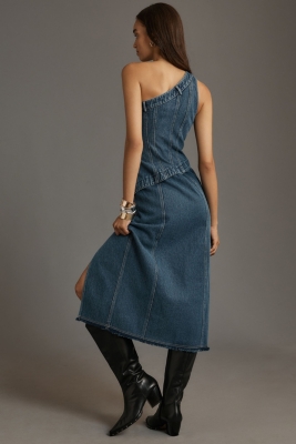 ワンピース GRETA MIDI DENIM DRESS INSPIRE CHIC Women's Denim Dresses Button Down Sleeveless
