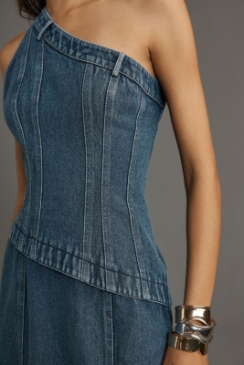 Camila One-Shoulder Denim Midi Dress | Nuuly