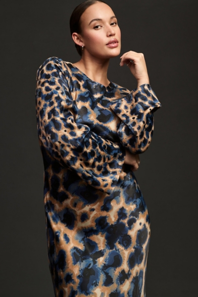 chinese dress ladies Tigerlily Leopard Print Mesh Long-Sleeve Open-Back Maxi Dress – Club L  London