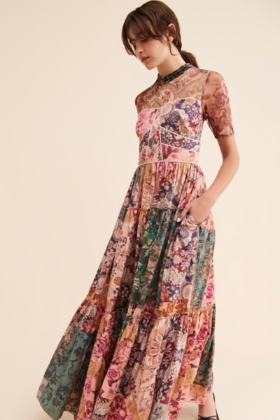 knee length dresses for ladies Delicate Florals Maxi – Geisha Designs by Paras and Shalini main image 0