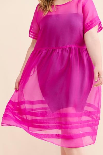 knee length dresses for ladies Lynsey Midi Dress Fuchsia