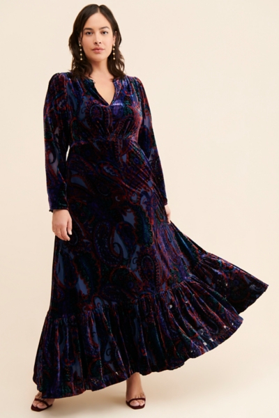 burnout velvet maxi dress anthropologie Burnout Velvet Maxi Dress