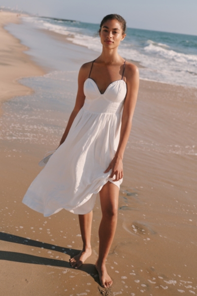 white midi dress beach Shyla Midi Dress - White/Sand
