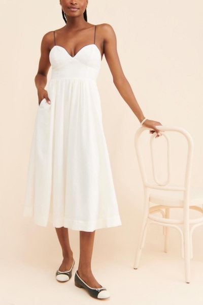 Seamed Contrast Midi Dress | Nuuly