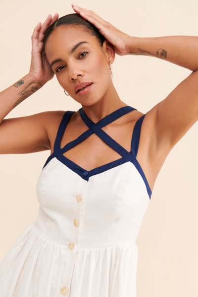Strappy Button-Front Midi Dress | Nuuly