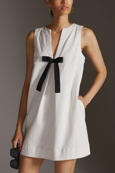 maeve bow shift mini dress Bow-Front Shift Mini Dress
