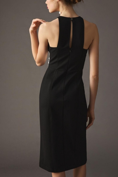 black dress bow front Adorable Black A-line Homecoming Dress with Big Bow Front