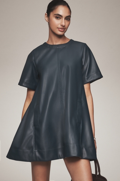chinese dress ladies DEMETER STRETCH LEATHER DRESS – AS by DF main image 0