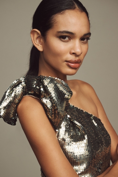 Sequin One-Shoulder Mini Dress | Nuuly