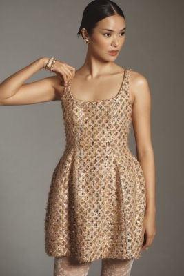 Tweed Fit & Flare Mini Dress