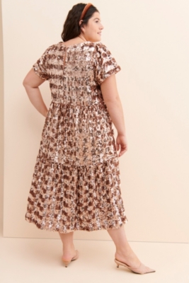knee length dresses for ladies Bernadette V-Neck Sequin Midi Dress – Maison Gassmann main image 1