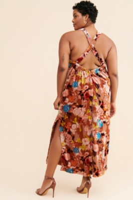 floral velvet maxi dress