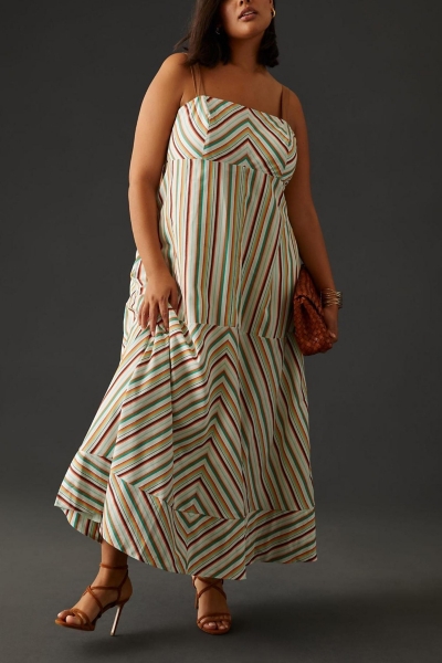 maeve square neck maxi dress Maeve Square-Neck Tie-Back A-Line Dress