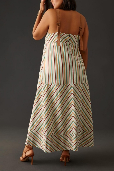 Square Neck Striped Maxi Dress | Nuuly