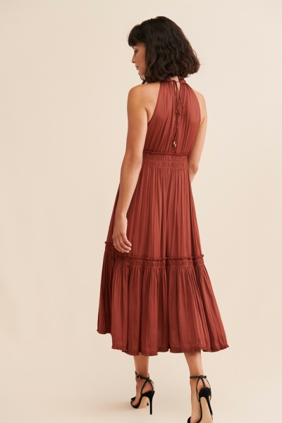 theory tiered halter dress Theory Halter Tiered Maxi Dress