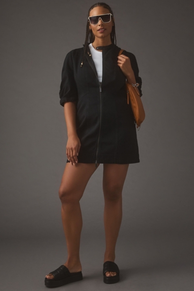 mini black dress off shoulder Black Off Shoulder Long Sleeve Mini Dress