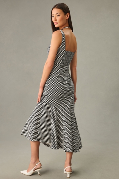 navy blue dress for baby girl ARIANNA Asymmetric Midi Dress – Styled by Macs main image 1