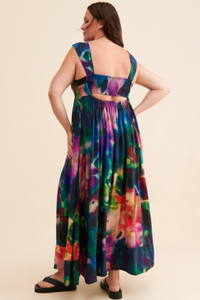 navy blue dress for baby girl Printed V-Neck Pleated A-Line Dress