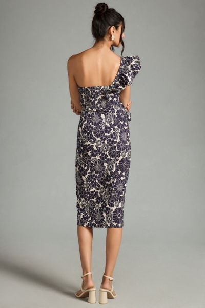 Ruffle One-Shoulder Slim Dress | Nuuly